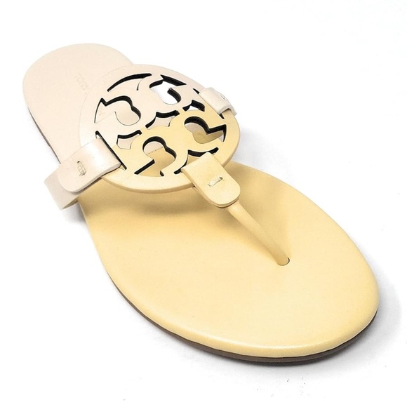NIB Tory Burch Miller Soft Leather Sandals SWEET CORN CREAM - Picture 1 of 5